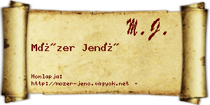 Mózer Jenő névjegykártya