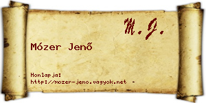 Mózer Jenő névjegykártya