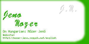 jeno mozer business card